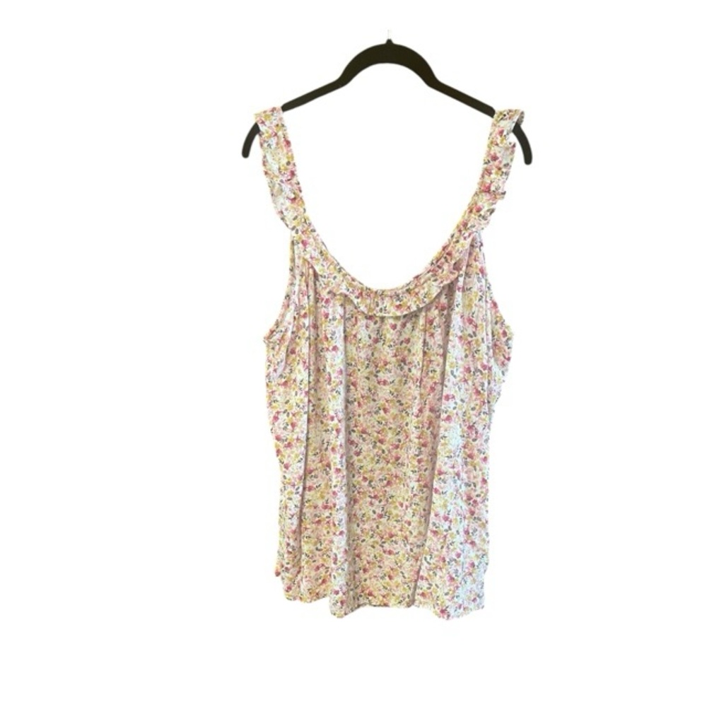 Torrid Washable Crinkle Gauze Ruffle‎ Tie Front Tank - Picture 3 of 9